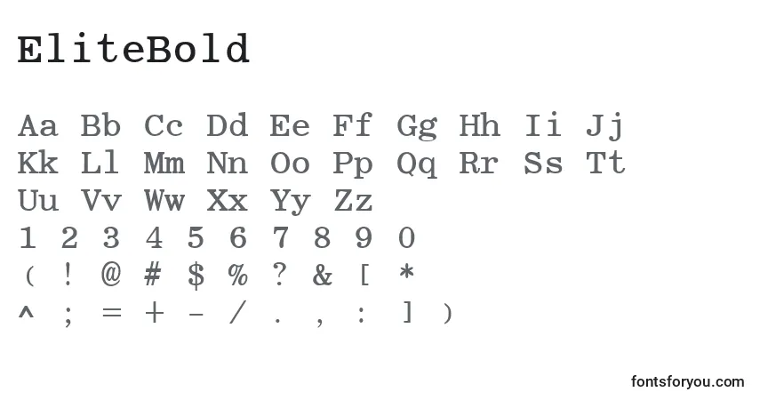 Schriftart EliteBold – Alphabet, Zahlen, spezielle Symbole