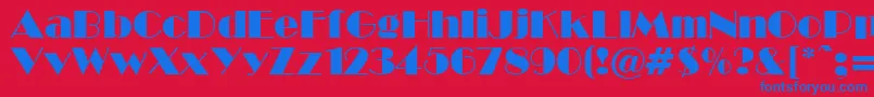 Broadcyr-fontti – siniset fontit punaisella taustalla