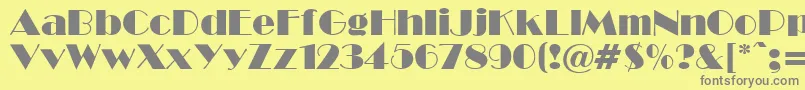 Broadcyr Font – Gray Fonts on Yellow Background