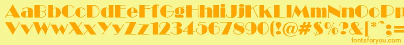 Broadcyr Font – Orange Fonts on Yellow Background