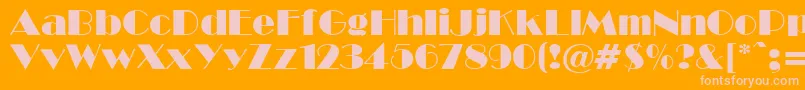 Broadcyr Font – Pink Fonts on Orange Background
