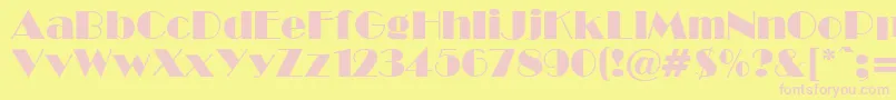 Broadcyr Font – Pink Fonts on Yellow Background