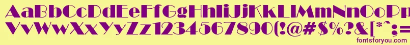 Broadcyr Font – Purple Fonts on Yellow Background