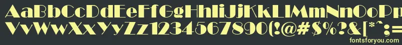 フォントBroadcyr – 黒い背景に黄色の文字