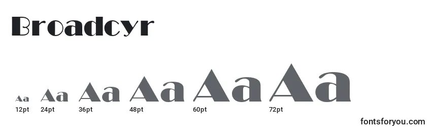 Broadcyr Font Sizes