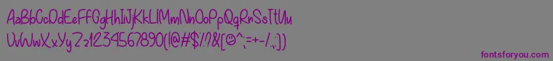 Шрифт EverythingYouWantOtf – фиолетовые шрифты на сером фоне