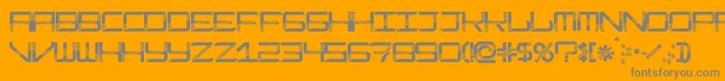 ModernismDisco-Schriftart – Graue Schriften auf orangefarbenem Hintergrund