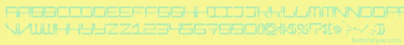 ModernismDisco Font – Green Fonts on Yellow Background