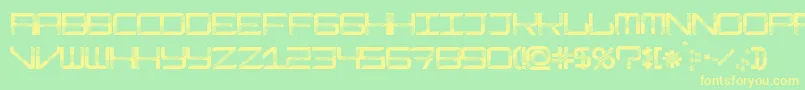 ModernismDisco Font – Yellow Fonts on Green Background