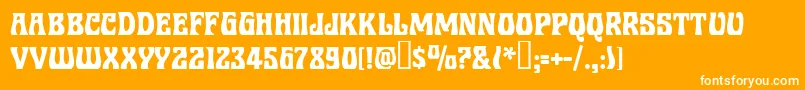 フォントRobertac – オレンジの背景に白い文字