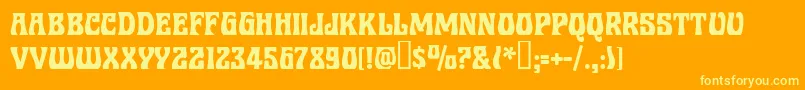 More about Robertac Font Robertac Font – Yellow Fonts on Orange Background