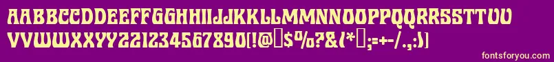 Robertac Font – Yellow Fonts on Purple Background