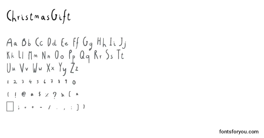 Шрифт ChristmasGift – алфавит, цифры, специальные символы