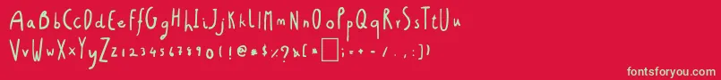 フォントChristmasGift – 赤い背景に緑の文字