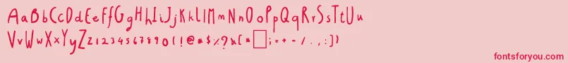 ChristmasGift Font – Red Fonts on Pink Background