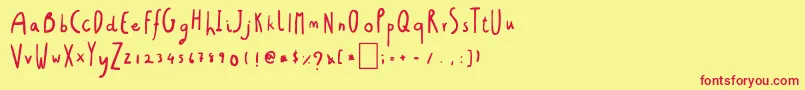 フォントChristmasGift – 赤い文字の黄色い背景