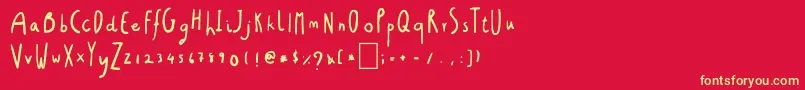 ChristmasGift Font – Yellow Fonts on Red Background