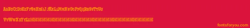 Prizedstudy Font – Orange Fonts on Red Background