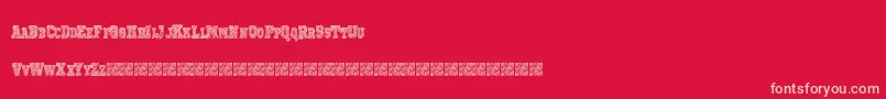 Prizedstudy Font – Pink Fonts on Red Background