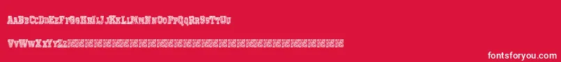 Fonte Prizedstudy – fontes brancas em um fundo vermelho