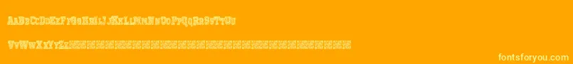 Prizedstudy Font – Yellow Fonts on Orange Background