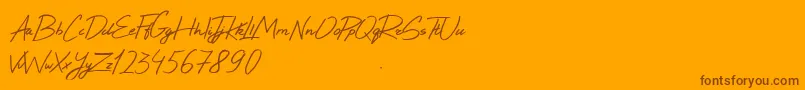 EpicRide-fontti – ruskeat fontit oranssilla taustalla