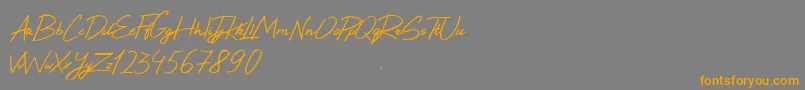 EpicRide-Schriftart – Orangefarbene Schriften auf grauem Hintergrund