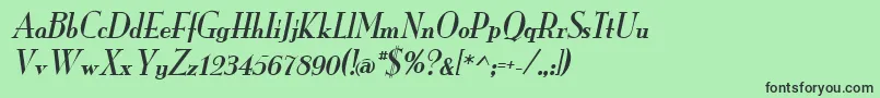 MonarchItalic Font – Black Fonts on Green Background