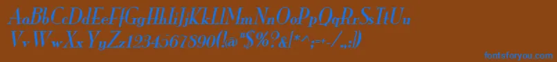 MonarchItalic Font – Blue Fonts on Brown Background