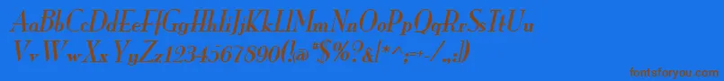 MonarchItalic Font – Brown Fonts on Blue Background