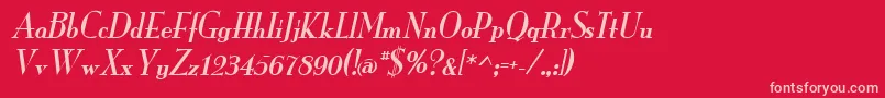 MonarchItalic Font – Pink Fonts on Red Background