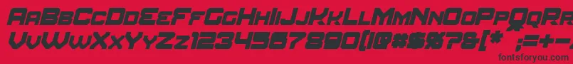 Шрифт AmuroBoldItalic – чёрные шрифты на красном фоне