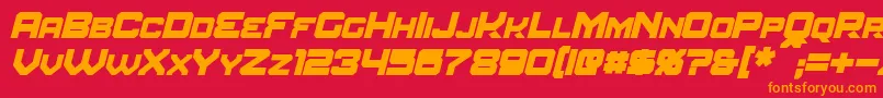 AmuroBoldItalic Font – Orange Fonts on Red Background