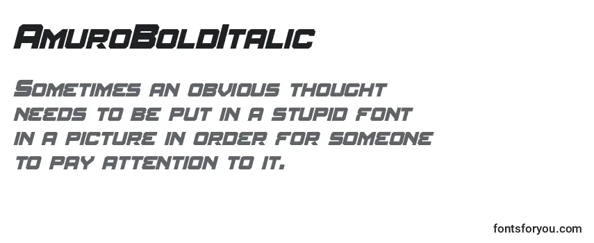 Review of the AmuroBoldItalic Font