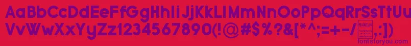 TypoGroteskBlackDemo-fontti – violetit fontit punaisella taustalla