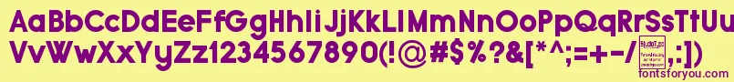 TypoGroteskBlackDemo-Schriftart – Violette Schriften auf gelbem Hintergrund