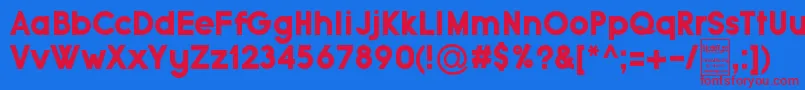 TypoGroteskBlackDemo Font – Red Fonts on Blue Background