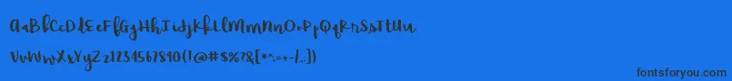 BmdRaspberryMoonshine-Schriftart – Schwarze Schriften auf blauem Hintergrund