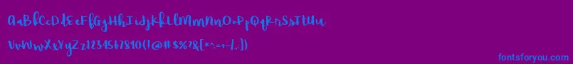 BmdRaspberryMoonshine Font – Blue Fonts on Purple Background