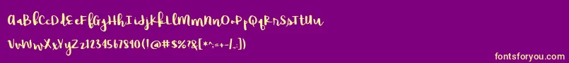 BmdRaspberryMoonshine Font – Yellow Fonts on Purple Background