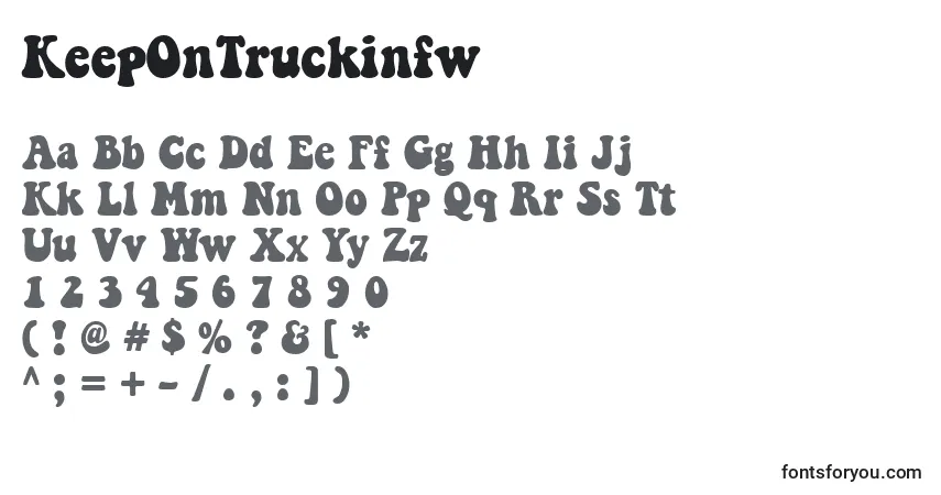 Schriftart KeepOnTruckinfw – Alphabet, Zahlen, spezielle Symbole