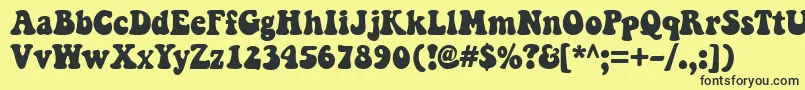 KeepOnTruckinfw Font – Black Fonts on Yellow Background