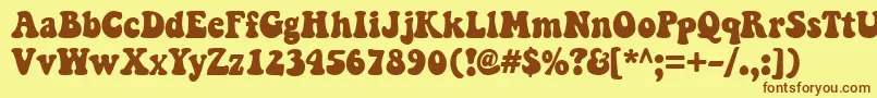 KeepOnTruckinfw Font – Brown Fonts on Yellow Background