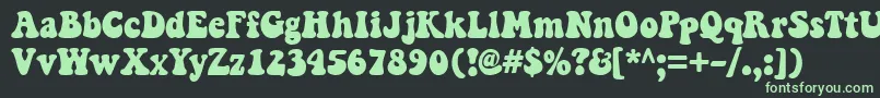フォントKeepOnTruckinfw – 黒い背景に緑の文字