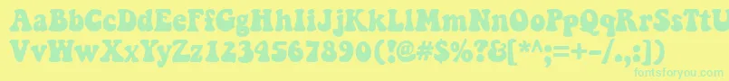 KeepOnTruckinfw Font – Green Fonts on Yellow Background