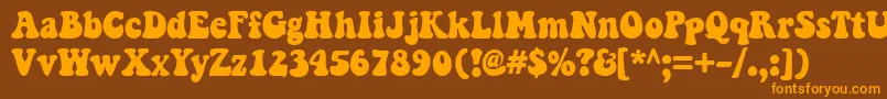 KeepOnTruckinfw Font – Orange Fonts on Brown Background