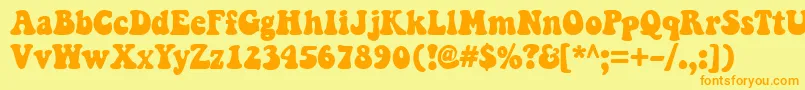 KeepOnTruckinfw Font – Orange Fonts on Yellow Background