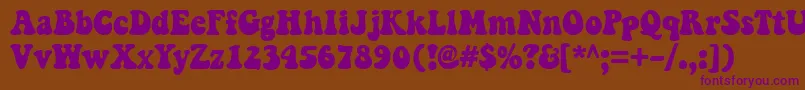 KeepOnTruckinfw Font – Purple Fonts on Brown Background