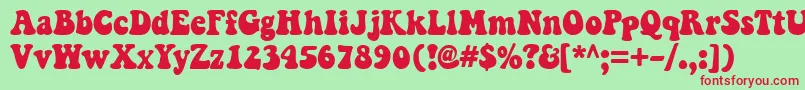 KeepOnTruckinfw Font – Red Fonts on Green Background