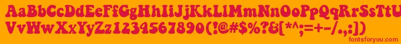 KeepOnTruckinfw-fontti – punaiset fontit oranssilla taustalla